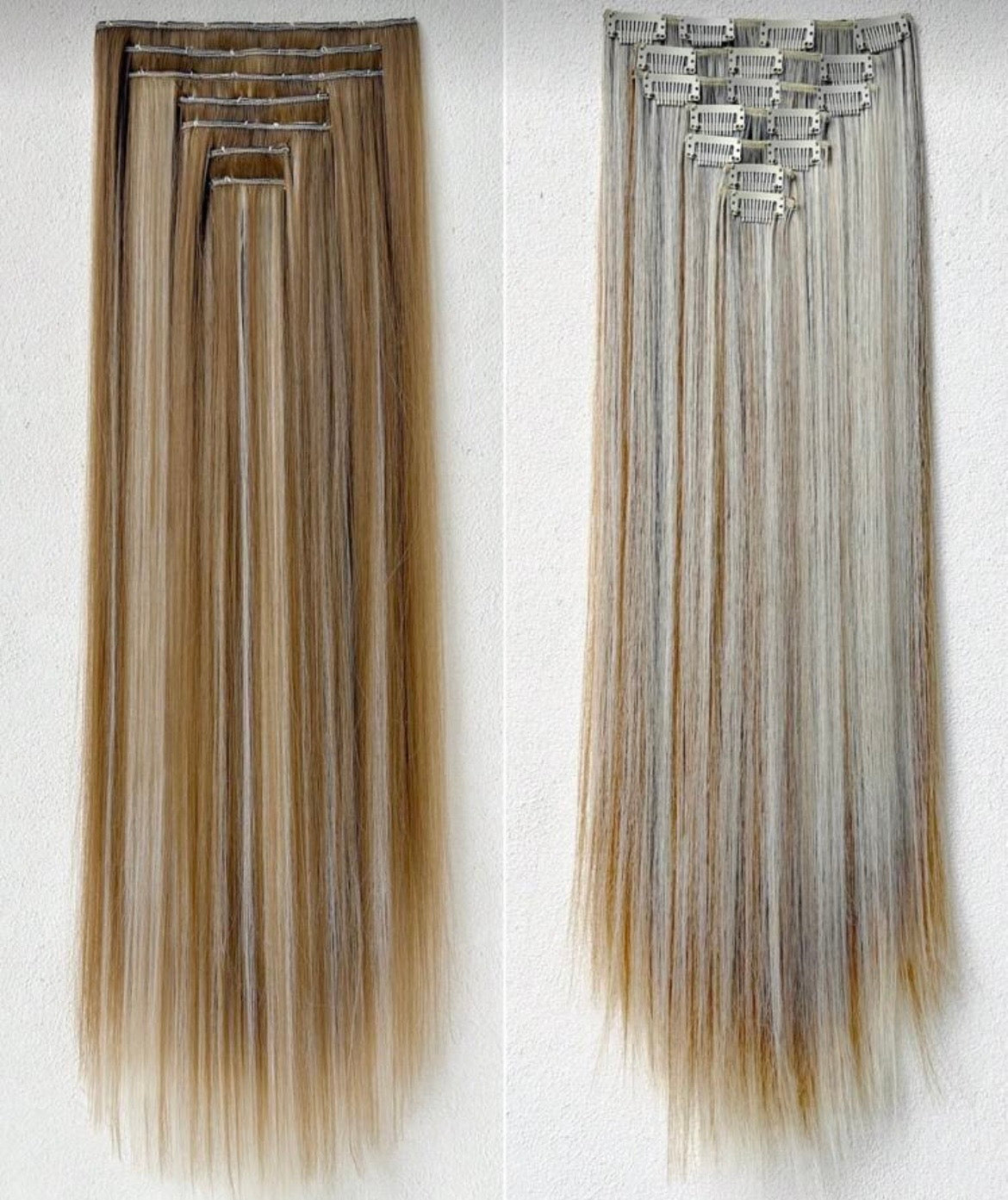 Salon-Grade Heat-Resistant Fibre Extensions – 24” (12pcs)