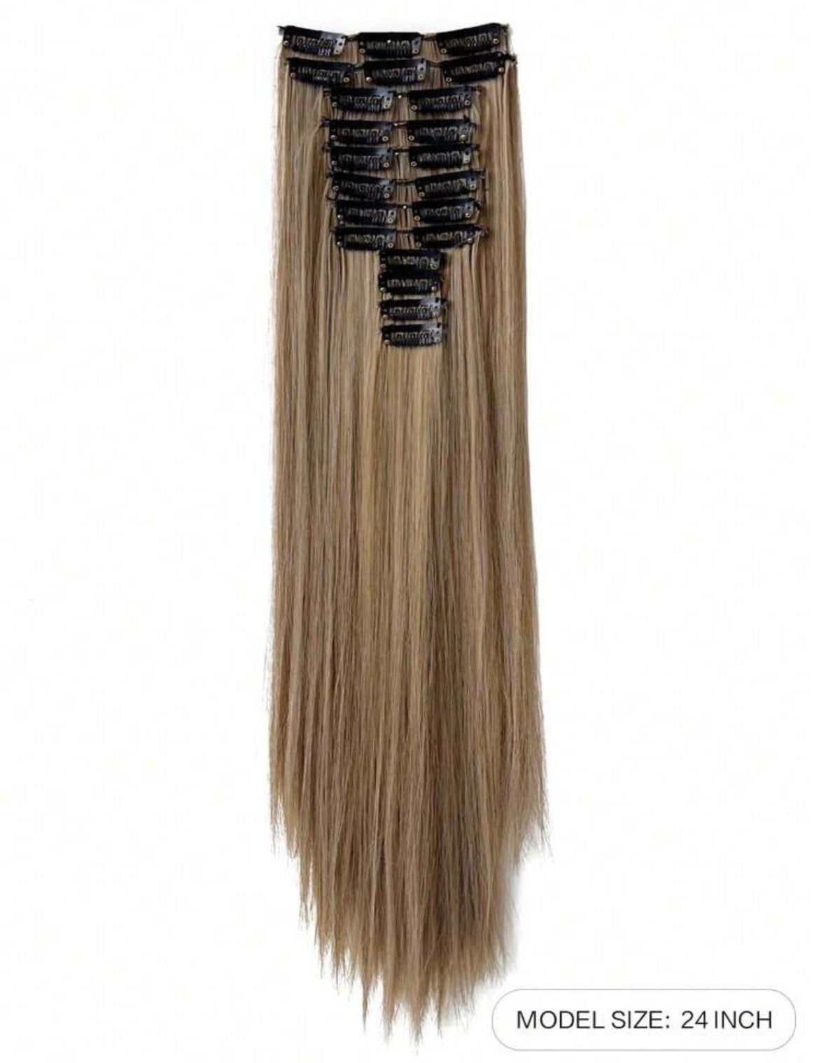 Salon-Grade Heat-Resistant Fibre Extensions – 24” (12pcs)